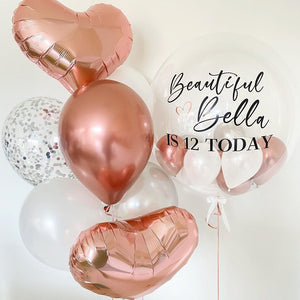 Bubble & Mixed Balloon/Foil Heart Bouquet