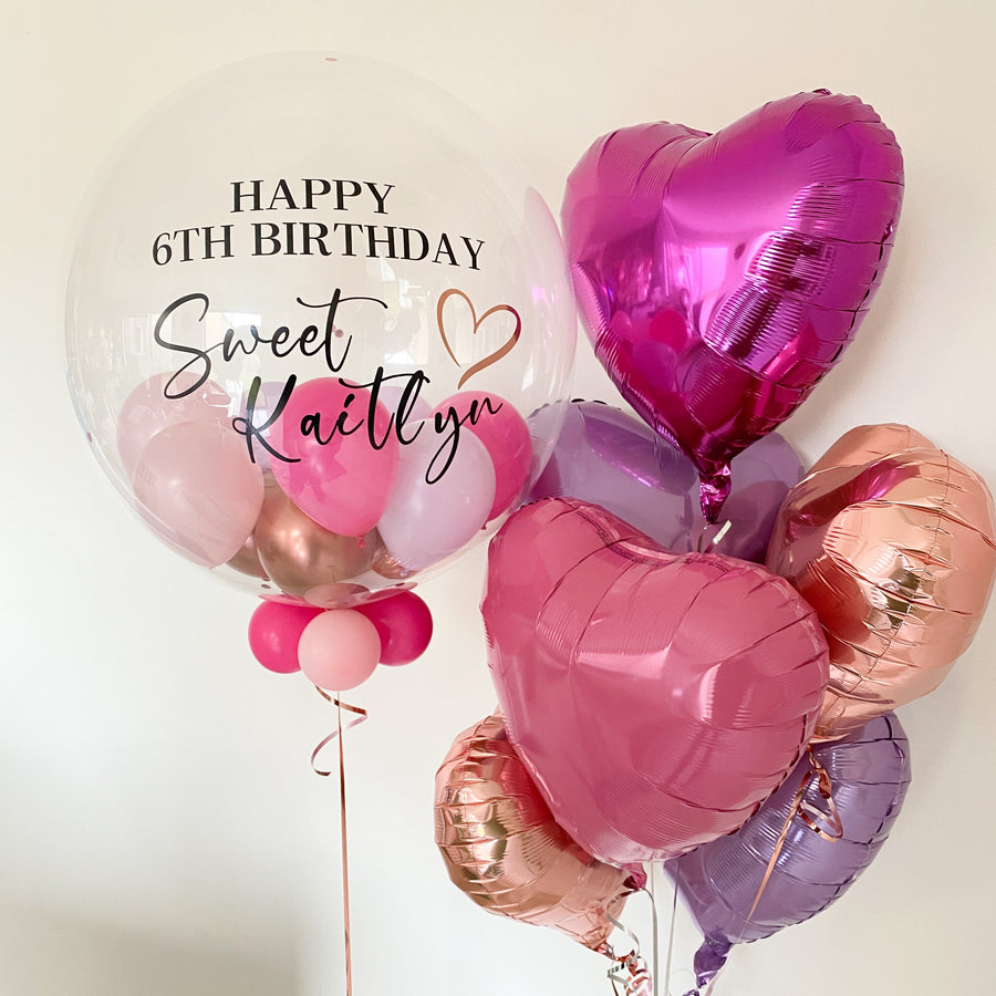 Bubble & Foil Heart Bouquet