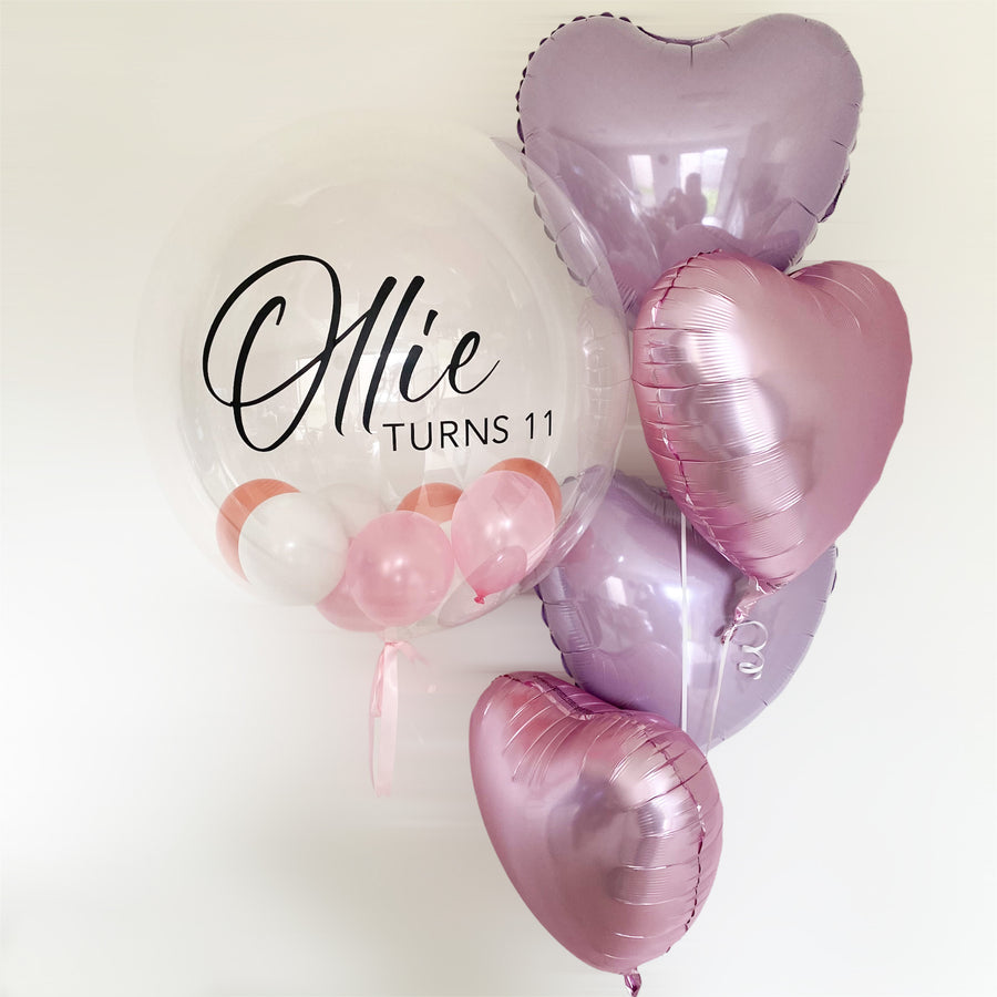 Bubble & Foil Heart Bouquet